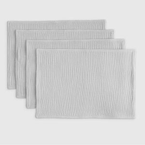 NWOT QUINCE Organic Airy Gauze Placemats Light Grey 3817
